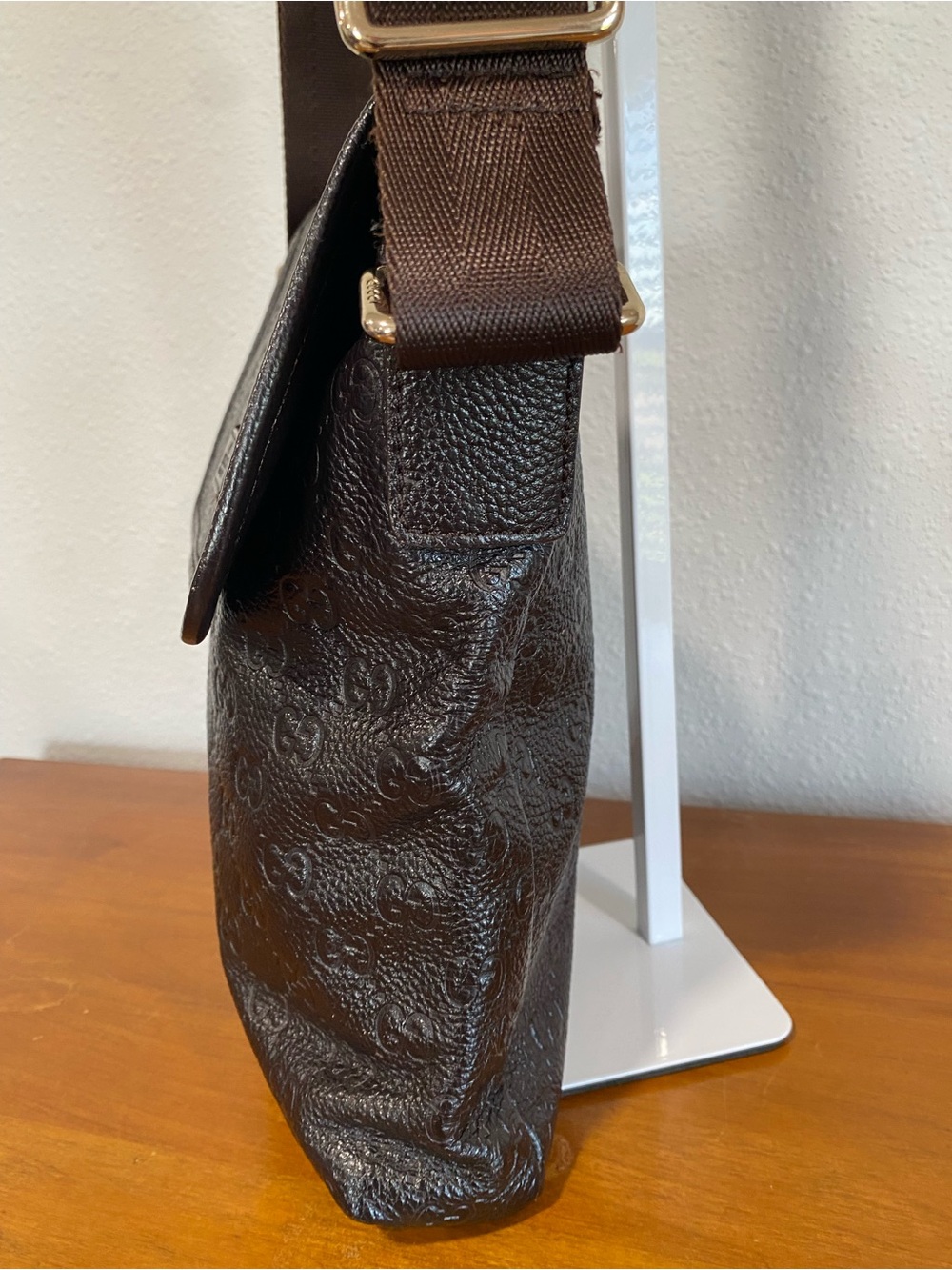 Brown Embossed Crossbody Bag - Picture 4 of 11